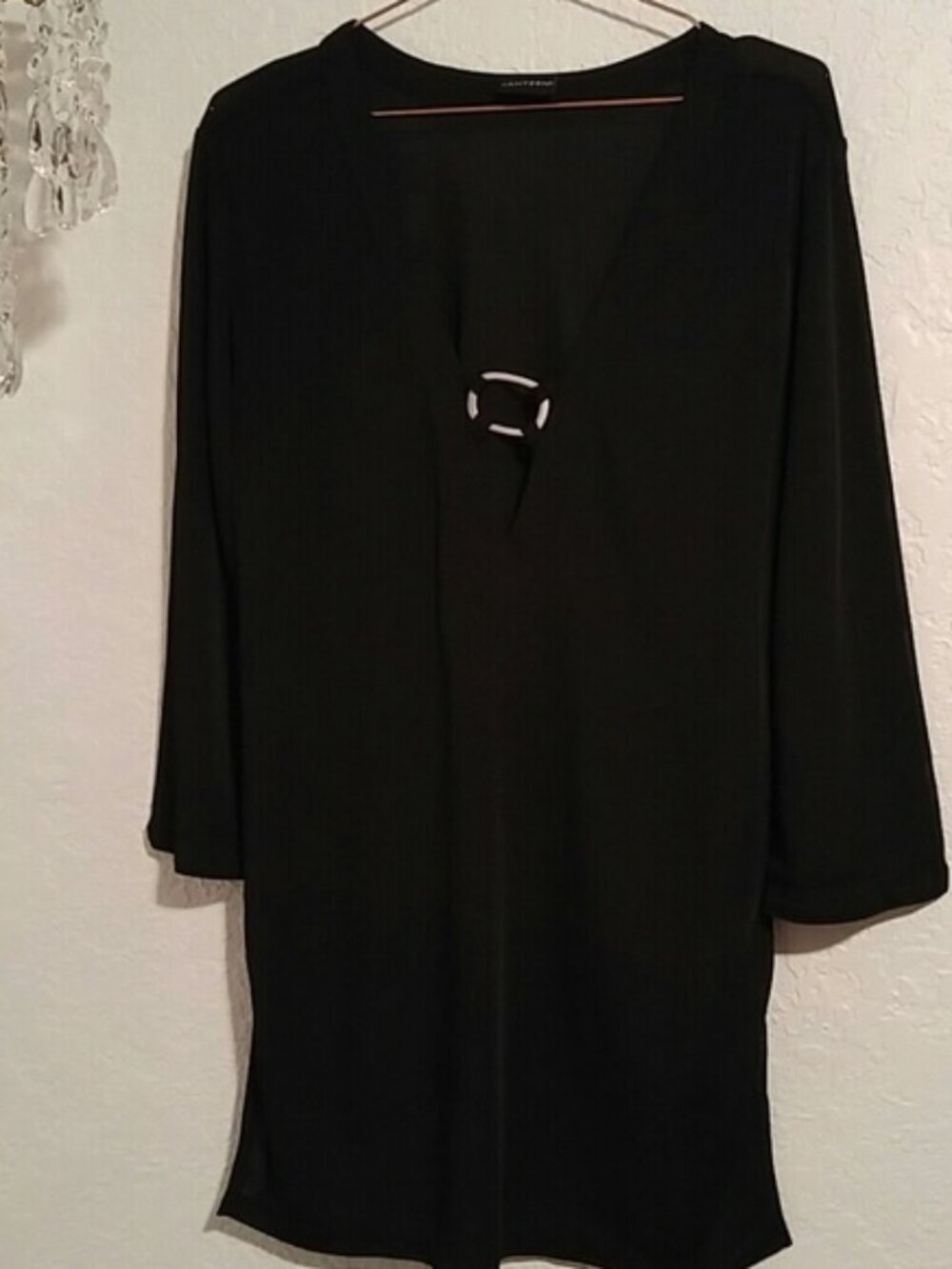 Jantzen NWOT Beach Tunic Coverup V-Neck Semi-Sheer Side Splits